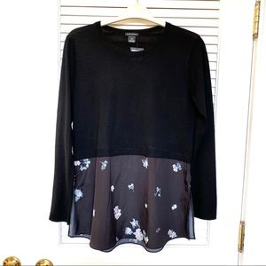 Club Monaco Merino Wool Sweater Blouse Floral